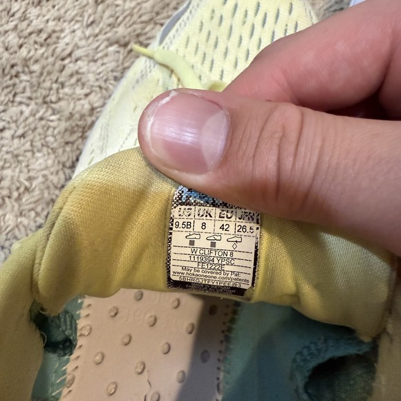 Hoka One One Clifton 8 Shoes Womens Size 9.5 Yellow Running Trainers Lightweight - Picture 7 of 8